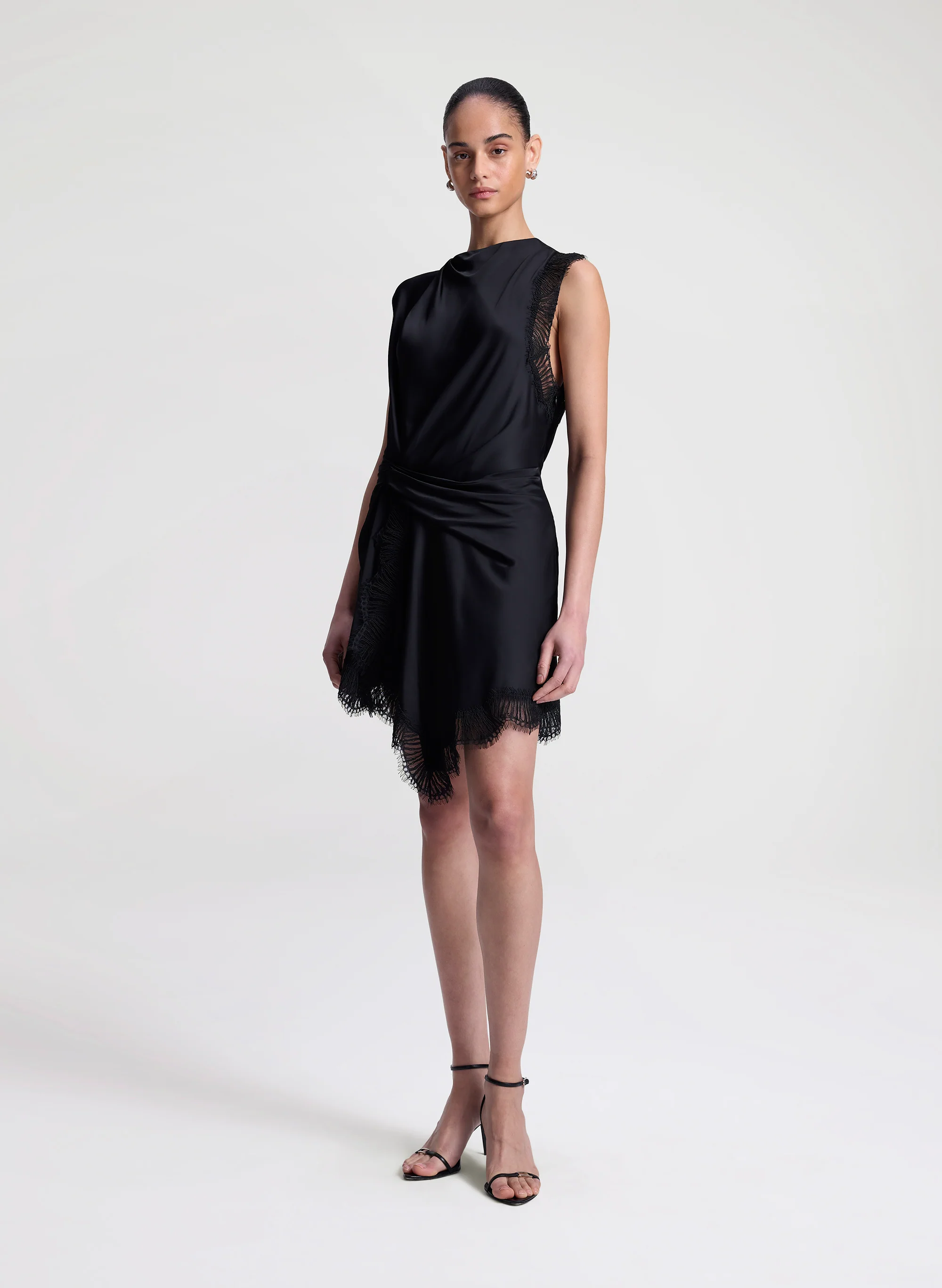 Dion Satin and Lace Mini Dress - Image 3