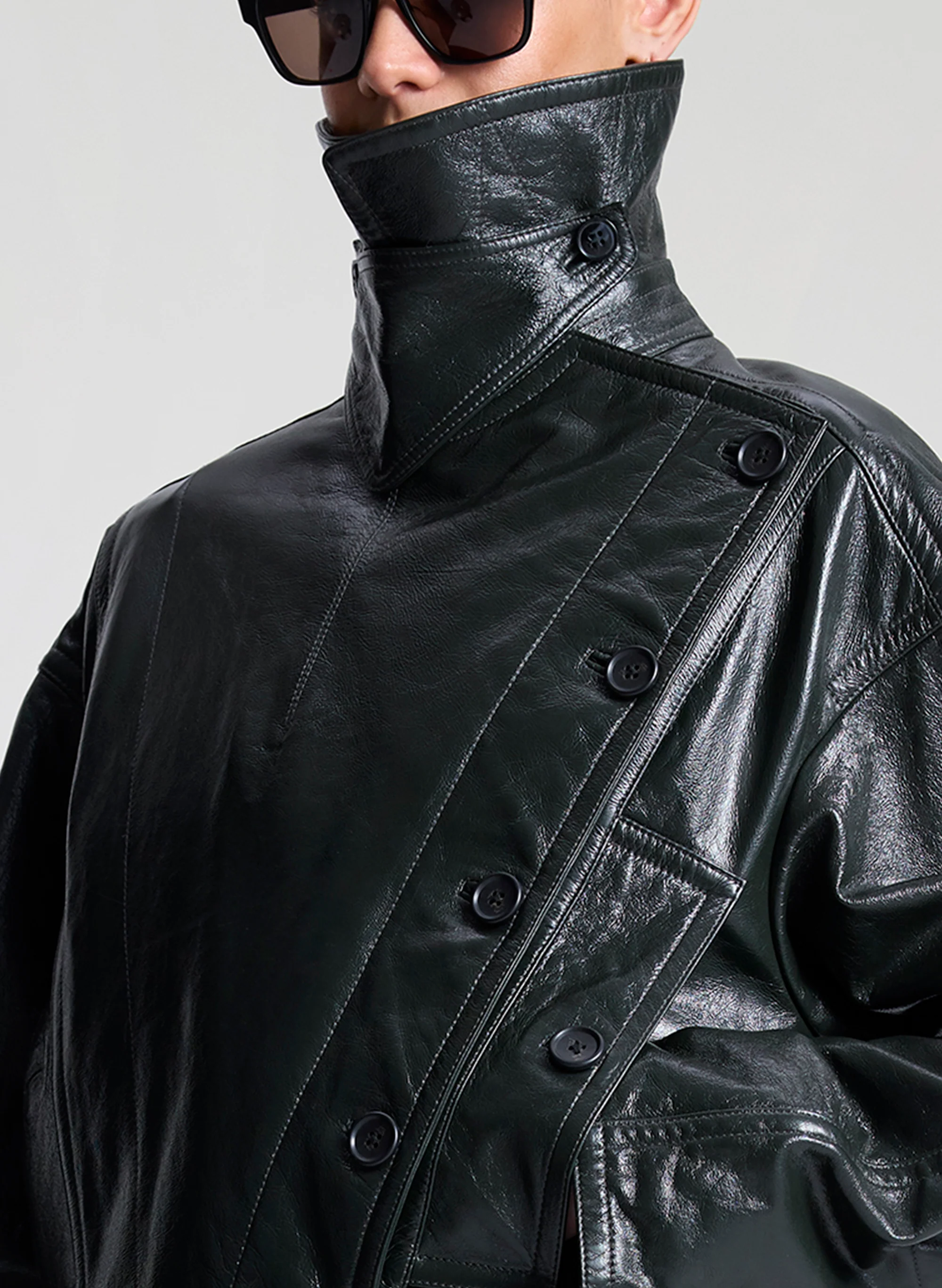 Eli Glossy Leather Jacket - Image 2